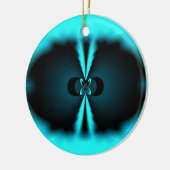 Cyaan en zwart Abstracte kunst print Keramisch Ornament (Links)