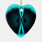 Cyaan en zwart Abstracte kunst print Keramisch Ornament (Rechts)