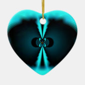 Cyaan en zwart Abstracte kunst print Keramisch Ornament (Voorkant)