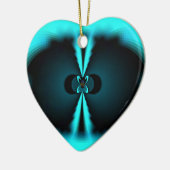 Cyaan en zwart Abstracte kunst print Keramisch Ornament (Links)