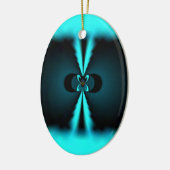 Cyaan en zwart Abstracte kunst print Keramisch Ornament (Links)