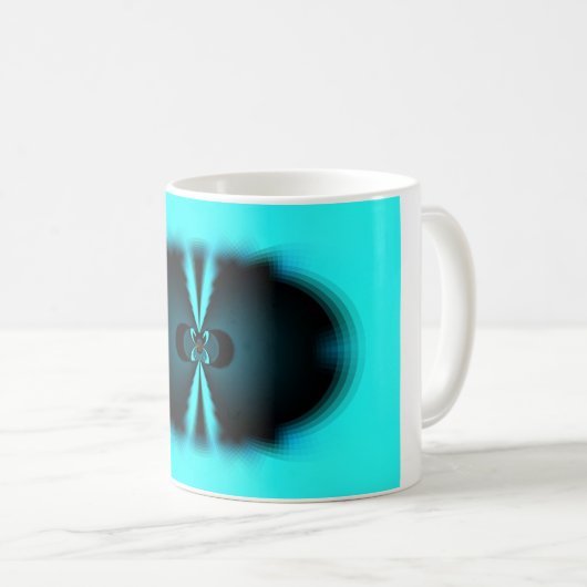 Cyaan en zwart Abstracte kunst print Koffiemok (Voorkant rechts)