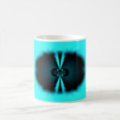 Cyaan en zwart Abstracte kunst print Koffiemok (Center)