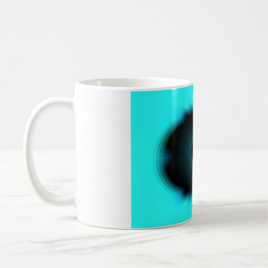 Cyaan en zwart Abstracte kunst print Koffiemok (Links)