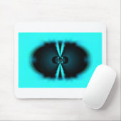 Cyaan en zwart Abstracte kunst print Muismat (Met muis)