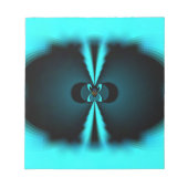Cyaan en zwart Abstracte kunst print Notitieblok (Voorkant)