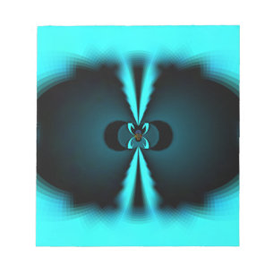 Cyaan en zwart Abstracte kunst print Notitieblok