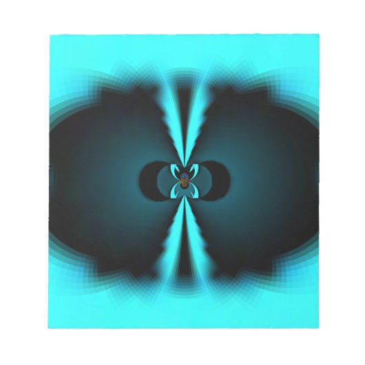 Cyaan en zwart Abstracte kunst print Notitieblok (Voorkant)