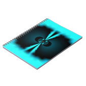 Cyaan en zwart Abstracte kunst print Notitieboek (Linkerzijde)