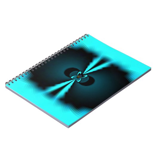 Cyaan en zwart Abstracte kunst print Notitieboek (Linkerzijde)