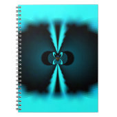 Cyaan en zwart Abstracte kunst print Notitieboek (Voorkant)