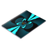 Cyaan en zwart Abstracte kunst print Notitieboek (Linkerzijde)
