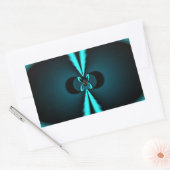Cyaan en zwart Abstracte kunst print Rechthoekige Sticker (Envelop)