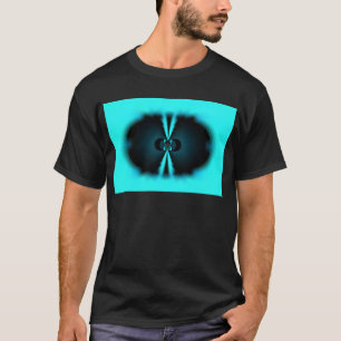 Cyaan en zwart Abstracte kunst print T-shirt