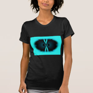 Cyaan en zwart Abstracte kunst print T-shirt