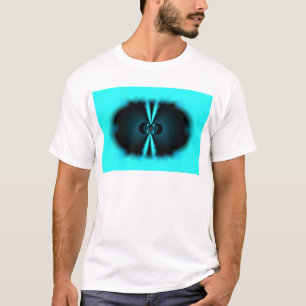 Cyaan en zwart Abstracte kunst print T-shirt