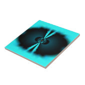 Cyaan en zwart Abstracte kunst print Tegeltje (Zijkant)