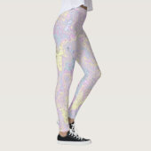 Cyaan, geel, magenta Swirl Leggings (Rechts)