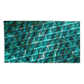 Cyaan, gekleurd, gemalen of ander baksteen kussensloop (Achterkant-Rechts)