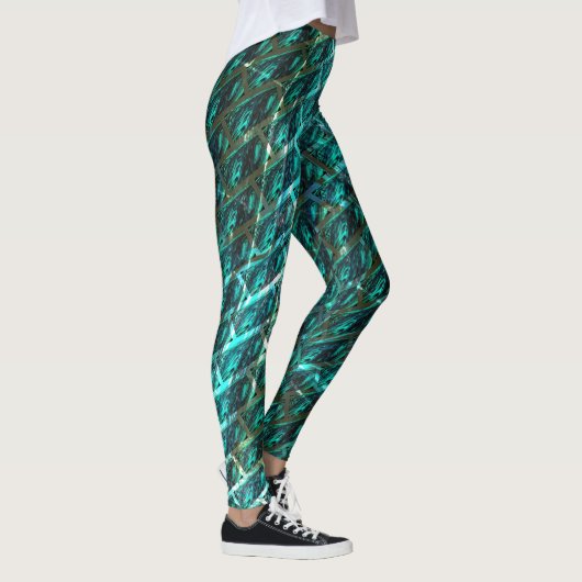 Cyaan, gekleurd, gemalen of ander baksteen leggings (Rechts)