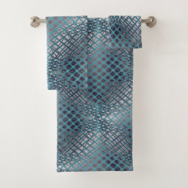 Cyaan getrokken die lijkt op een hoek van visnet bad handdoek