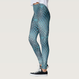 Cyaan getrokken die lijkt op een hoek van visnet leggings