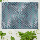 Cyaan getrokken die lijkt op een hoek van visnet theedoek (Gevouwen)