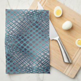 Cyaan getrokken die lijkt op een hoek van visnet theedoek