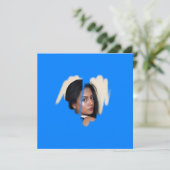 Cyaan Graffiti Heart Lijst, eerste klas Kaart (Staand voorkant)