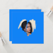 Cyaan Graffiti Heart Lijst, eerste klas Kaart (Voorkant / Achterkant in situ)