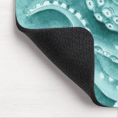 Cyaan groene tentakels monochroom muismat (Hoek)