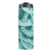 Cyaan groene tentakels monochroom thermosbeker (Voorkant)