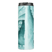 Cyaan groene tentakels monochroom thermosbeker (Achterkant)