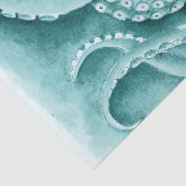 Cyaan groene tentakels monochroom tissuepapier (Detail)