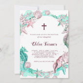 Cyaan & Lavendel Onder het Zee Doop Kaart (Voorkant)