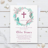 Cyaan & Lavendel Onder het Zee Krans Doop Kaart
