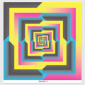 cyaan magenta gele zwarte verloopstalen sticker (Vel)