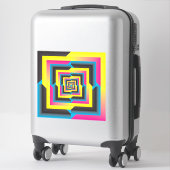 cyaan magenta gele zwarte verloopstalen sticker (Koffer)