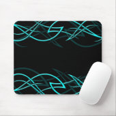 Cyaan op Black "Elegance" Mousepad Muismat (Met muis)