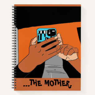 Cyaan Oranje Black, van moeders Mobile Hands Notitieboek