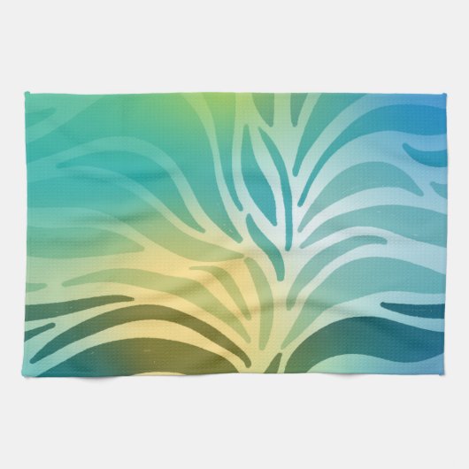 cyaan patroon theedoek (Horizontaal)