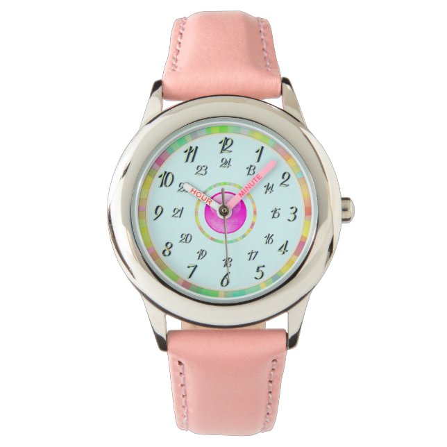 Cyaan Pink Watch Horloge (Voorkant)