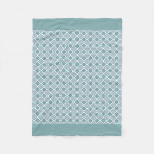 Cyaan Quatrefoil Fleece Blanket Deken