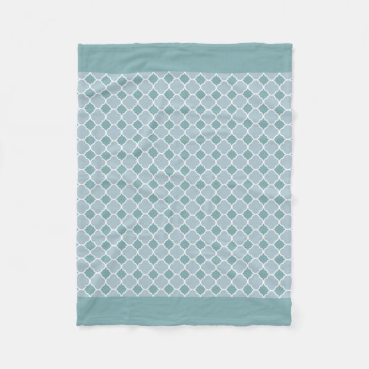 Cyaan Quatrefoil Fleece Blanket Deken (Voorkant)