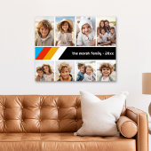 Cyaan Retro Stripe - 8 Fotocollage Poster