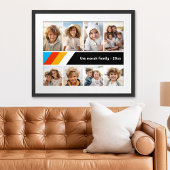 Cyaan Retro Stripe - 8 Fotocollage Poster