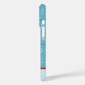 Cyaan Rode Vrolijke Feestdagen Schattige Sneeuwman Case-Mate iPhone Case (Achterkant / Links)