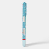 Cyaan Rode Vrolijke Feestdagen Schattige Sneeuwman Case-Mate iPhone Case (Achterkant / Rechts)