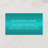 Cyaan roestvrij staal monogram visitekaartje (Achterkant)