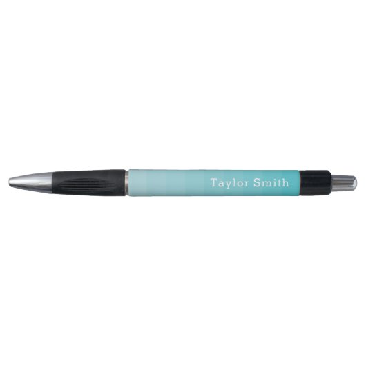Cyaan Shades of Blue Horizontal Stripes Youthful Pen (Voorkant)